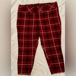 Torrid plaid capri with tummy control panel. Size 2